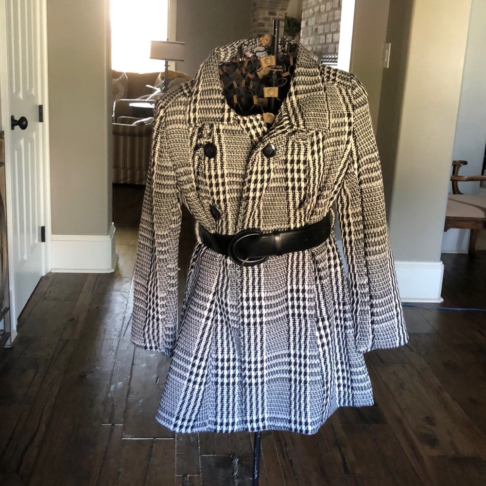 Houndstooth Jacket With belt